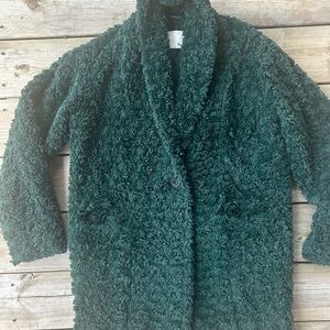 Aritzia Wilfred Free Teddy Sherpa Jacket Green Cozy Coat Size XS